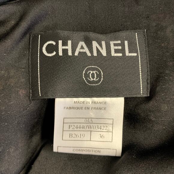 CHANEL Size 4 Black Multi-Color Wool Blend Open Front Jacket - Picture 5 of 7